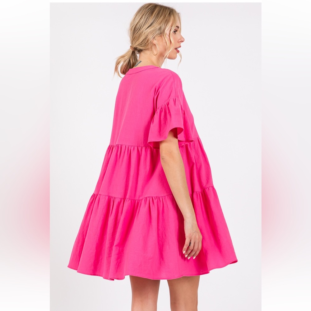 22 Boho -tiered button down dress - Picture 6 of 6